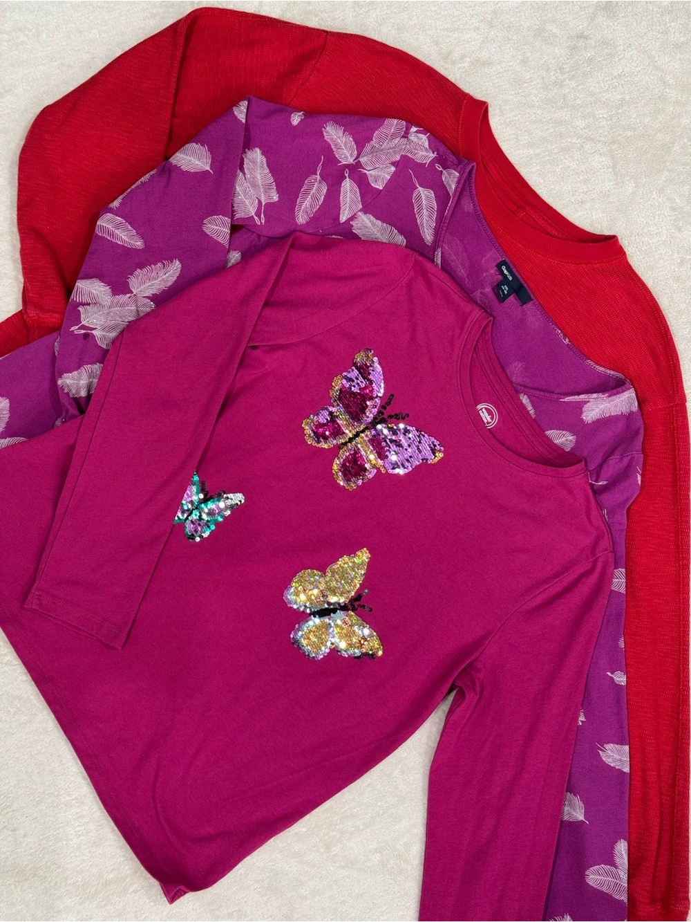 3-Pack Girls’ Long-Sleeve Tees
